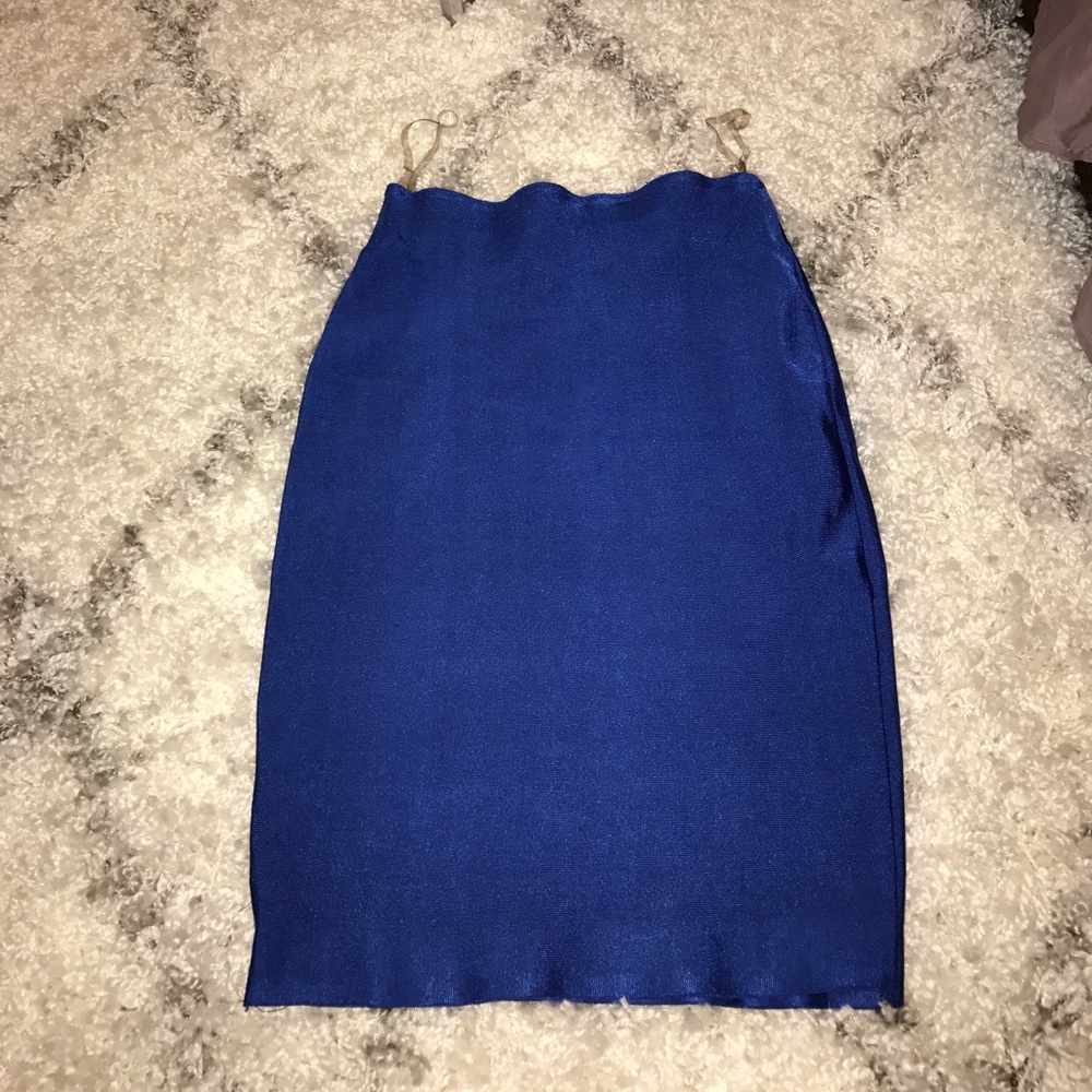 Spandex blue Midi skirt.