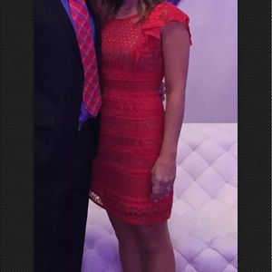 BCBG Red lace dress Size 6