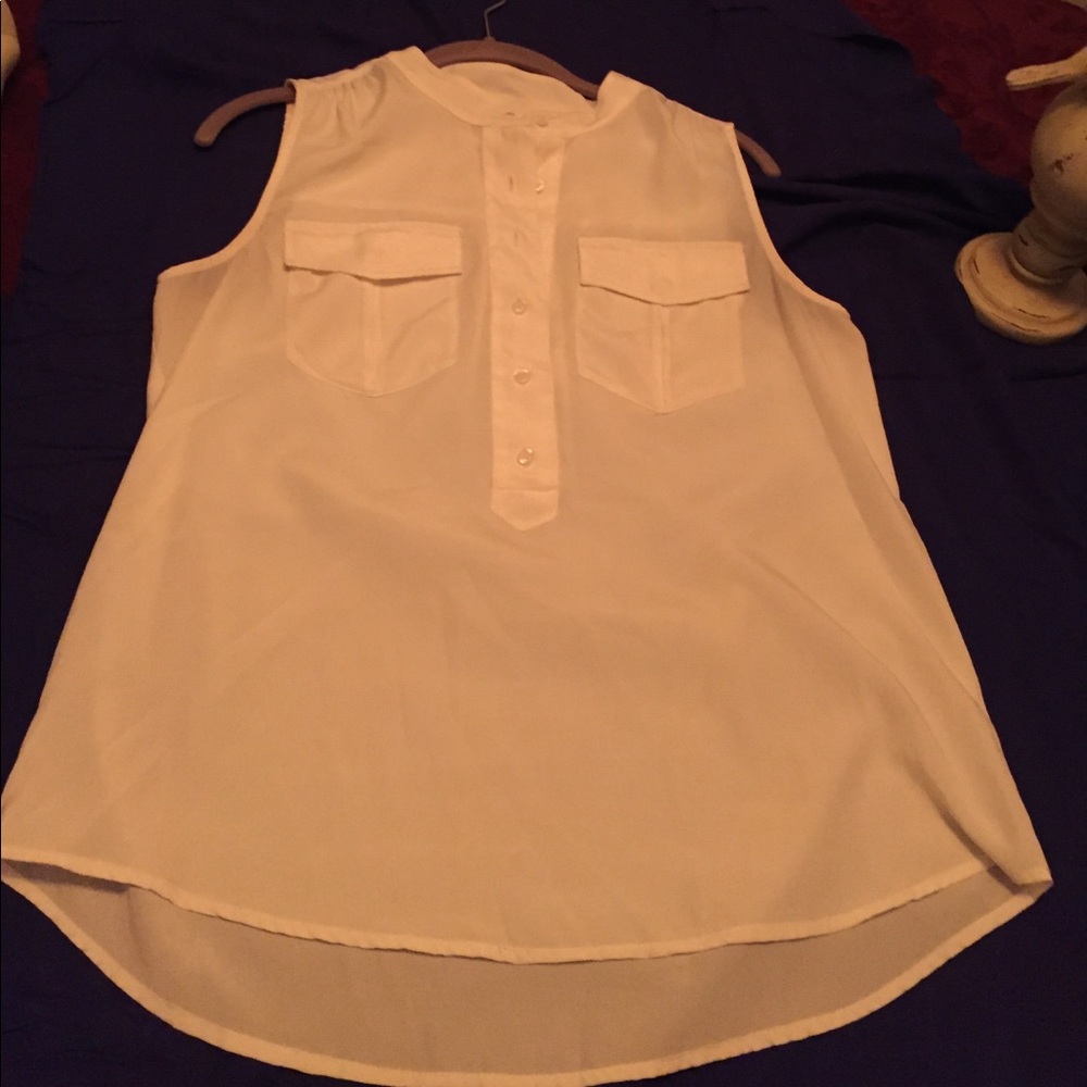 J.crew ivory popover sleeveless shirt