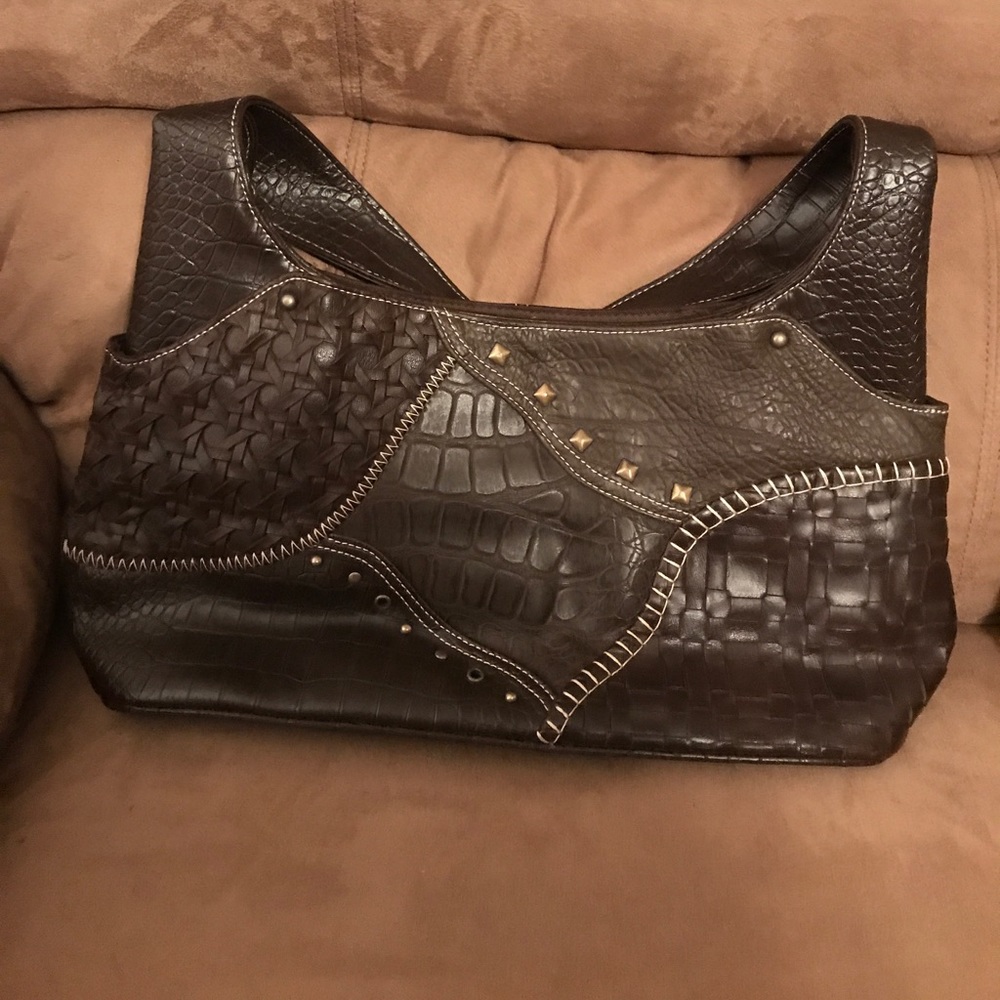 Faux leather shoulder bag!