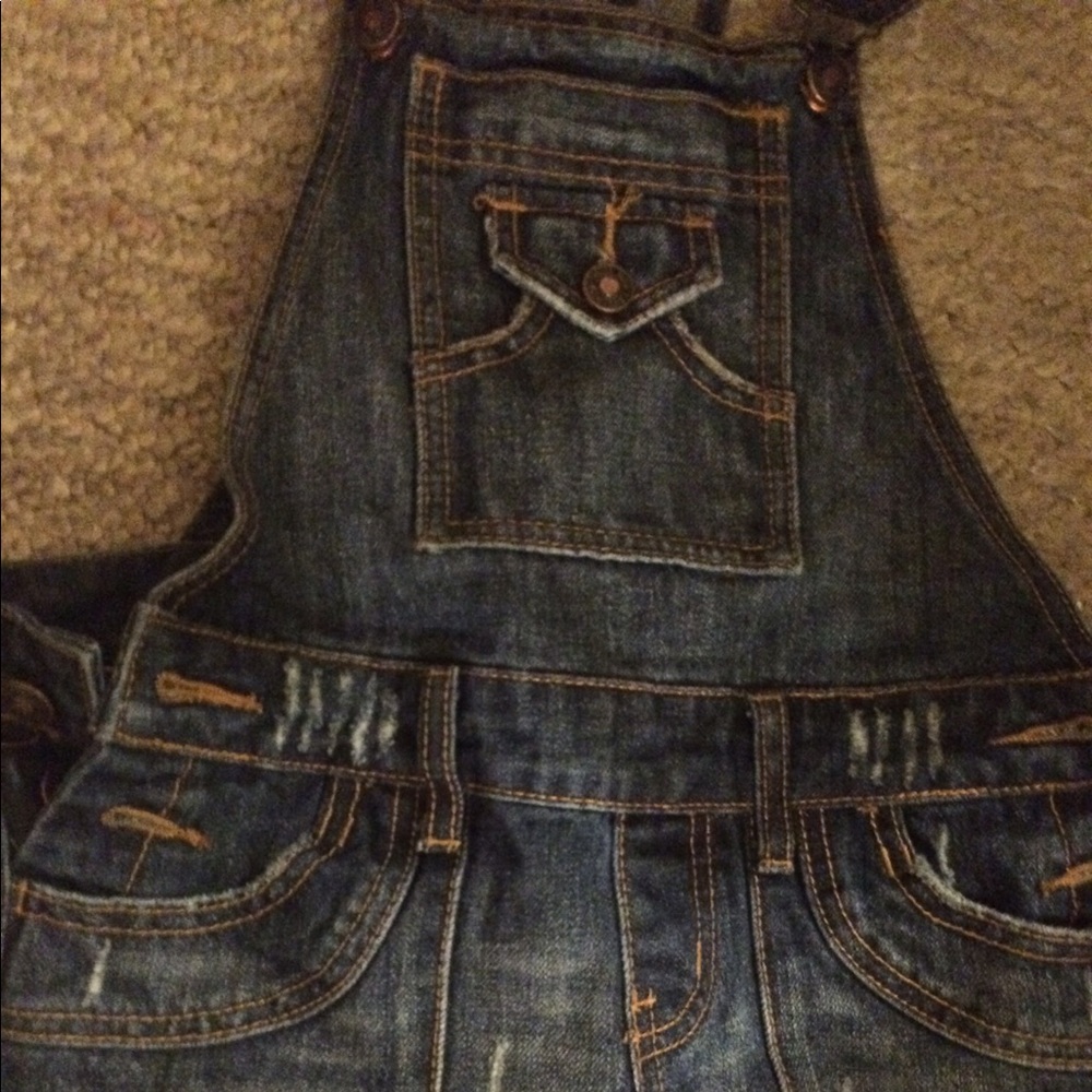 Wet Seal Denim Shorts Overalls--Size 3
