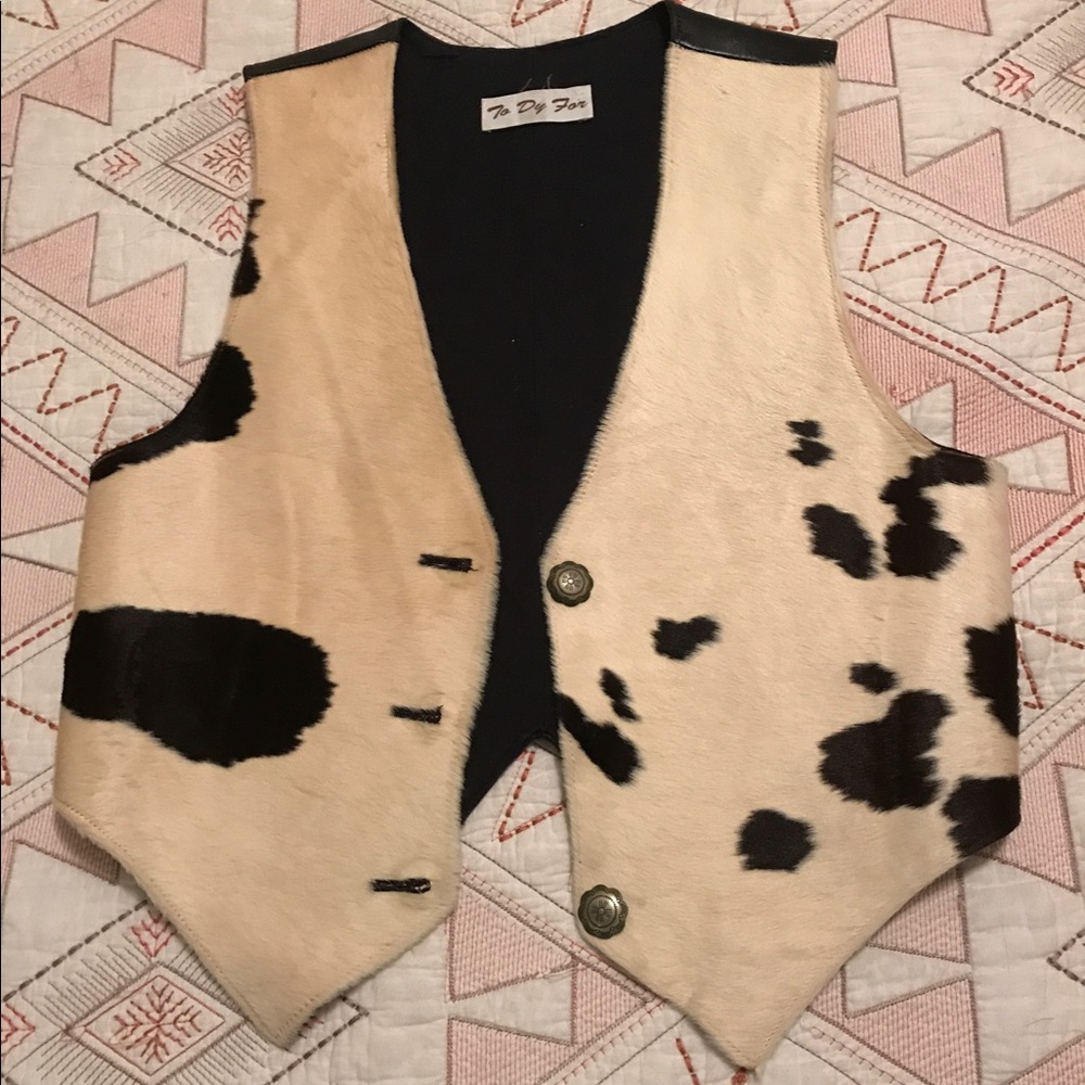 Vintage cowhide leather vest