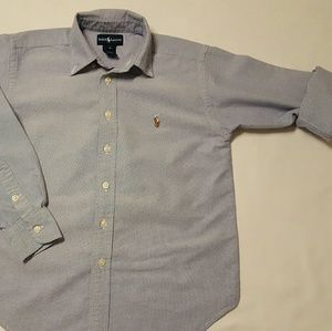 Kids blue button down shirt