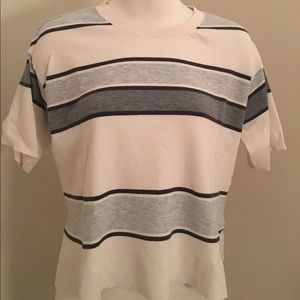 Loft Cropped Striped Shirt