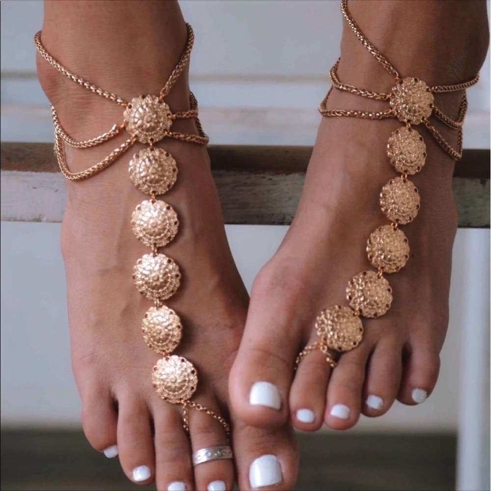 Beach Wedding Sandal Foot Jewelry Sexy Vintage NWT - Picture 6 of 8