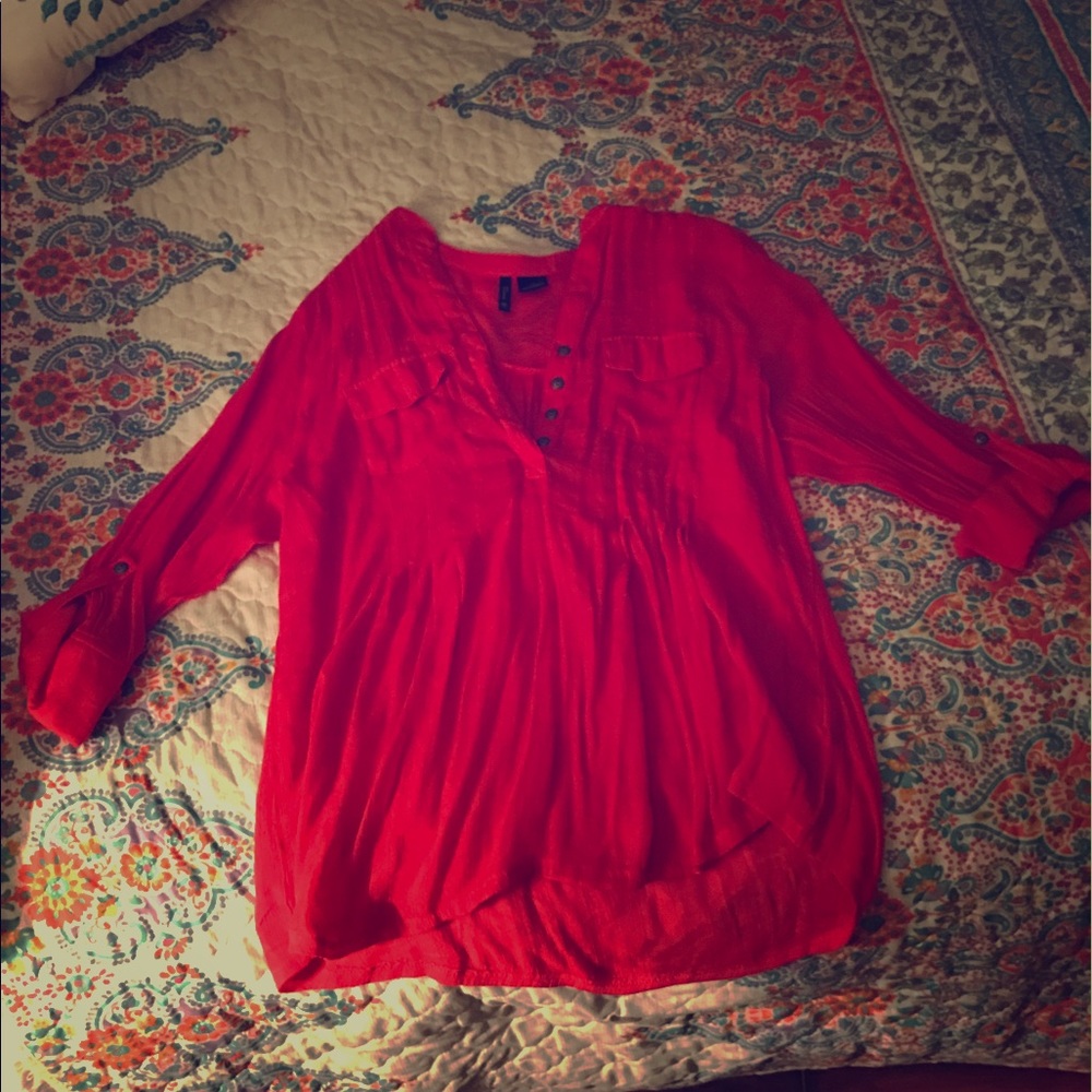 Cute orange-red blouse