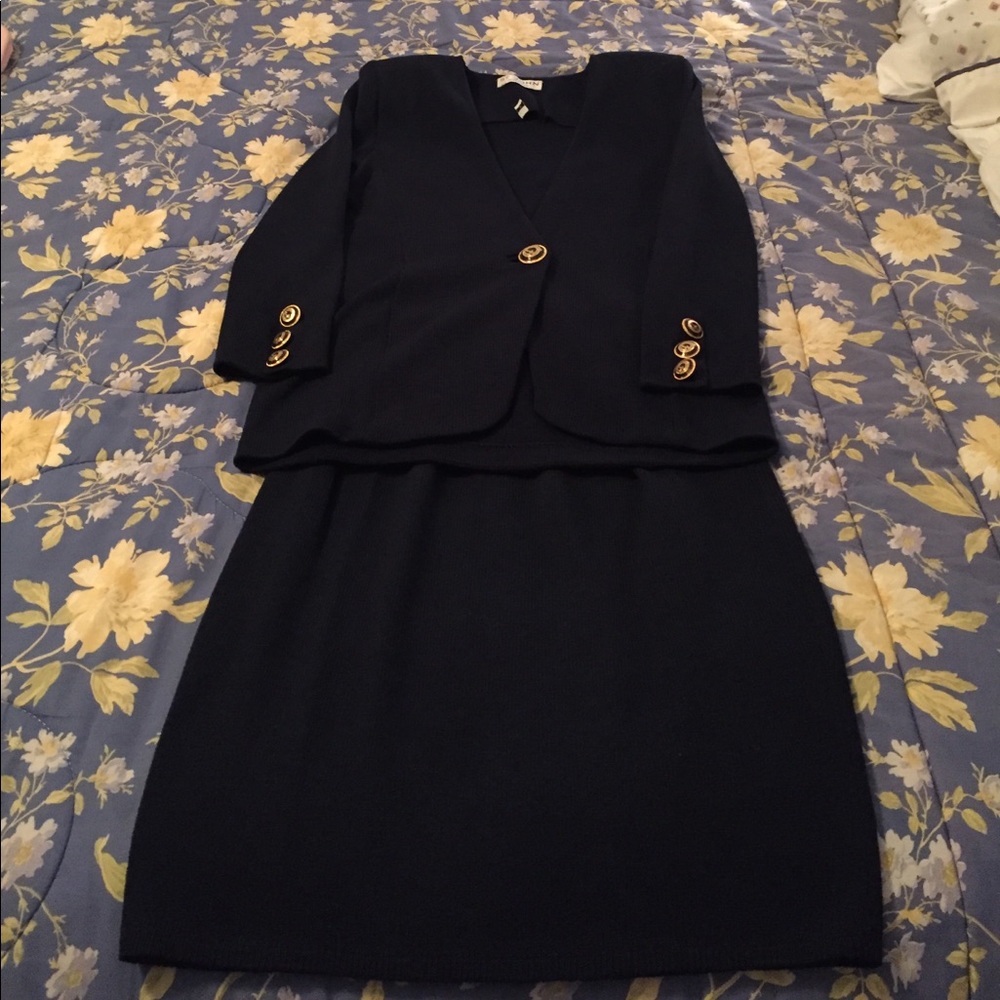 St. John navy blue suit
