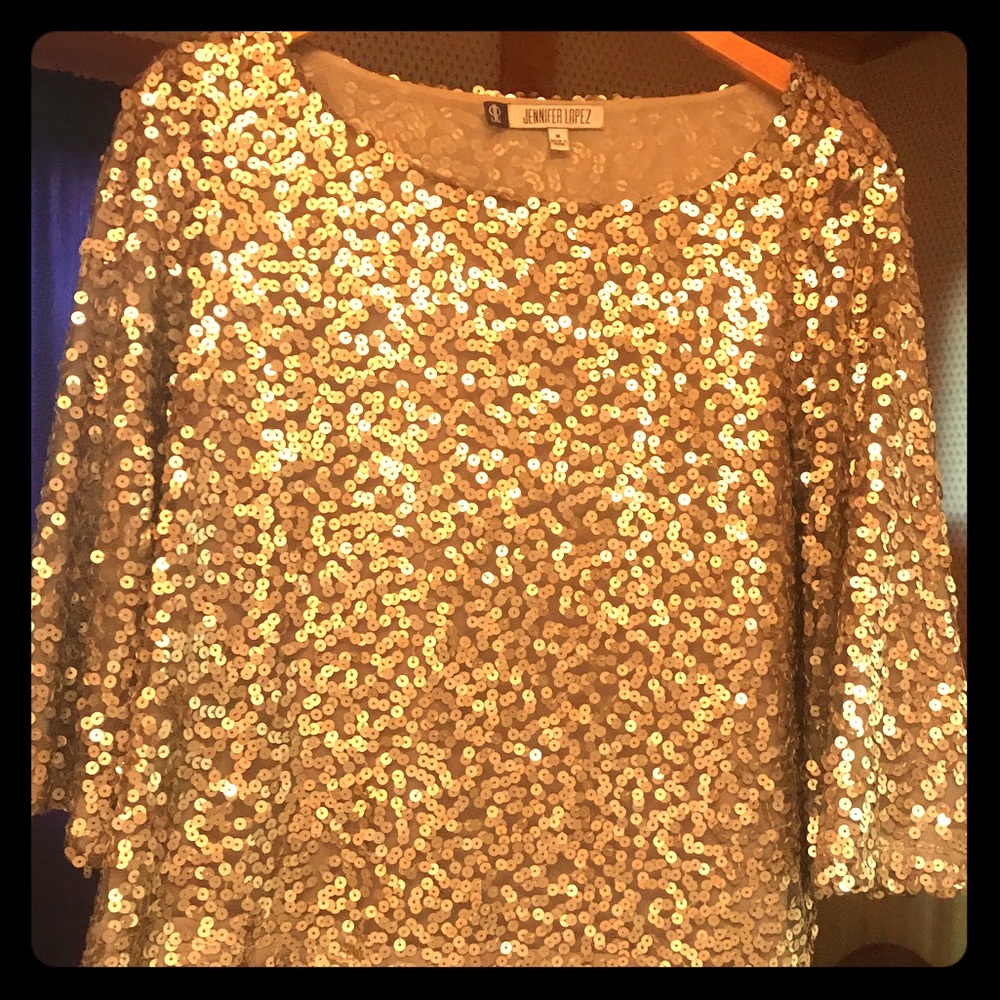 Lined sequined top