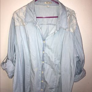 Denim Shirt with lace