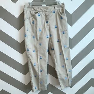 Lilly Pulitzer Khaki Sailboat Capris