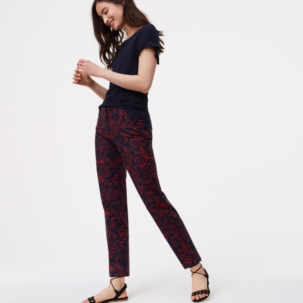 Loft Scarlet Floral Riviera Pant