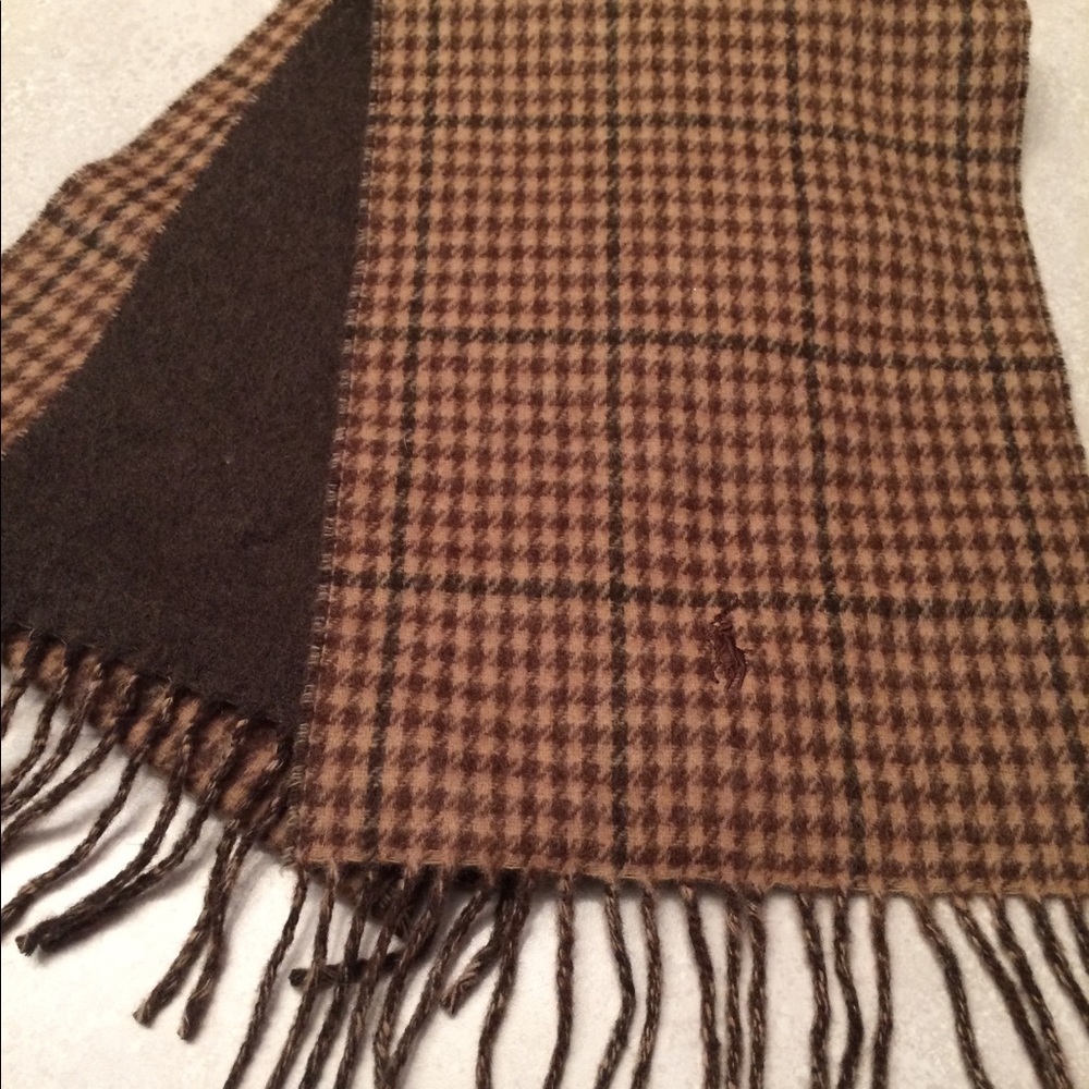 Polo Ralph Lauren Brown/Tan Houndstooth Chek Scarf