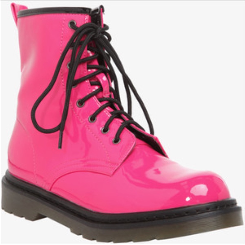Torrid Pink Combat boots size 12 💞