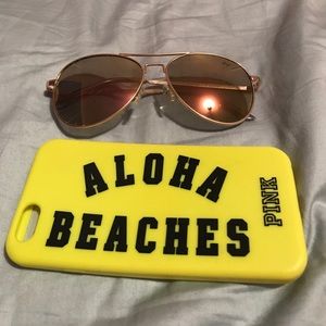 Selling a PINK IPhone 6 case and sun glasses
