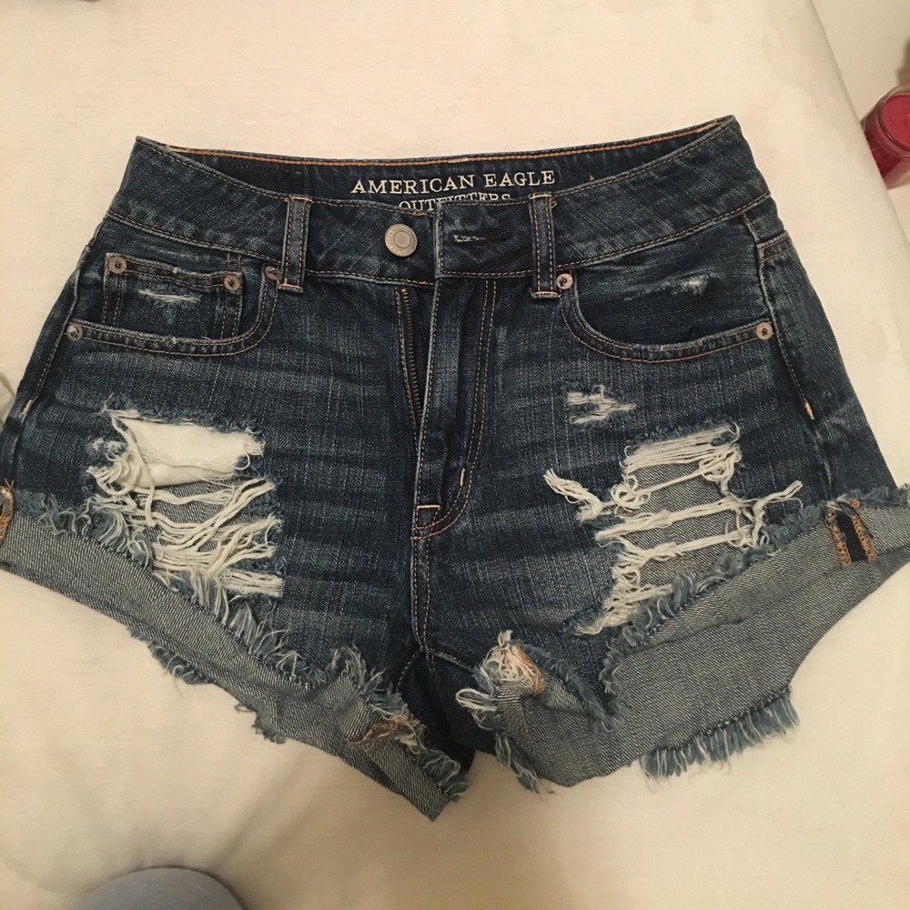 American eagle ripped denim jeans blue size 2