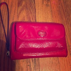 Pink Coach wristlet