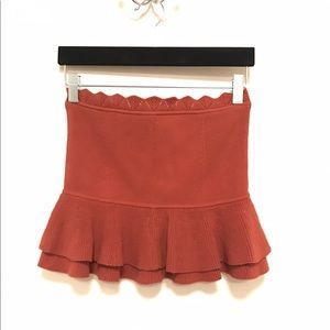 Club Monaco burnt orange peplum crop