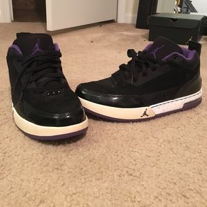 Black & Purple Jordan's