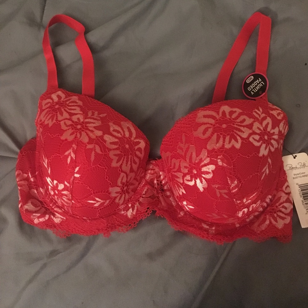Red and silver bra