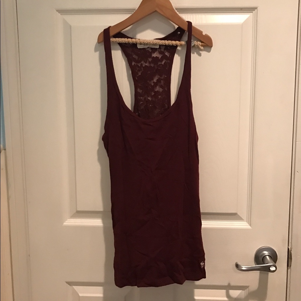Abercrombie&fitch burgundy lace tank top
