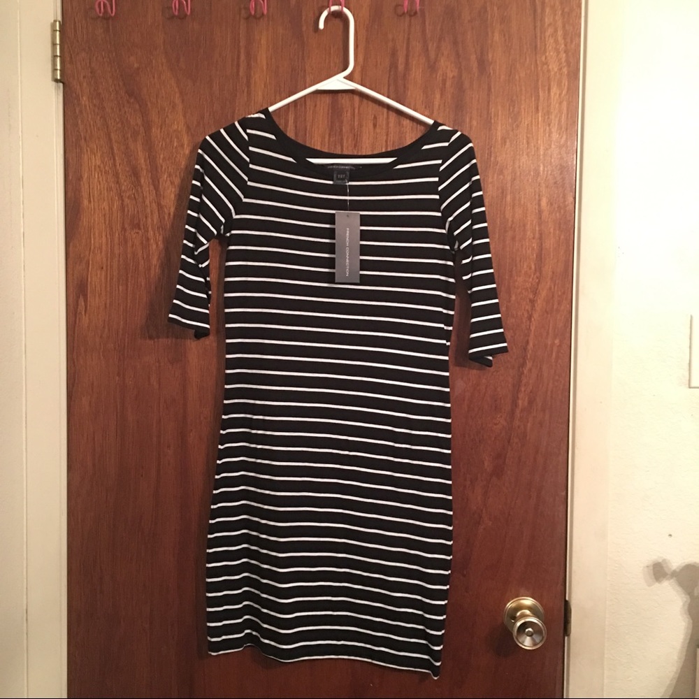French Connection black and white striped dress