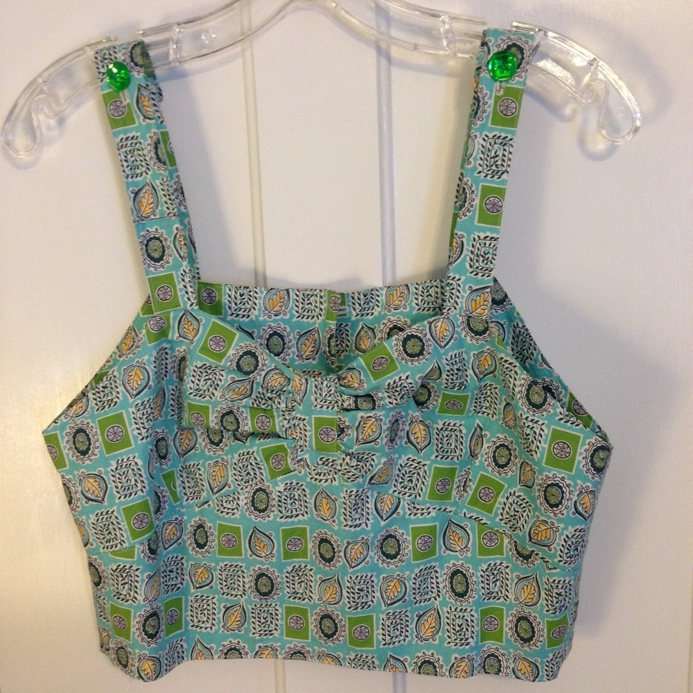 Super Cute Fair Trade Cotton Halter Top With Sparkly Buttons - Medium - Picture 1 of 6