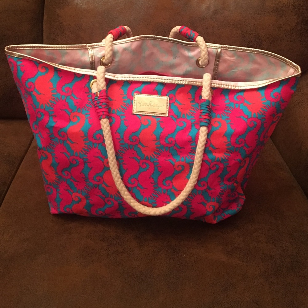 Lilly Pulitzer seahorse print tote