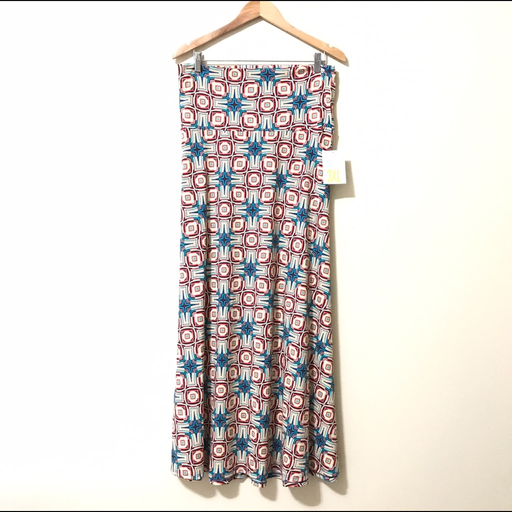 Lularoe Maxi Skirt 3XL Plus Size Tribal Print New