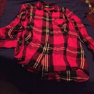 Woolrich high low plaid button down