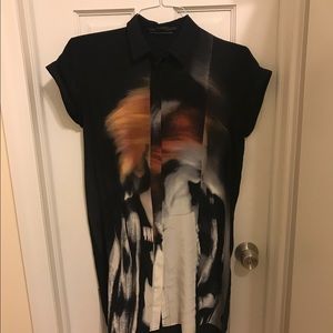 All Saints 100% silk shirt dress