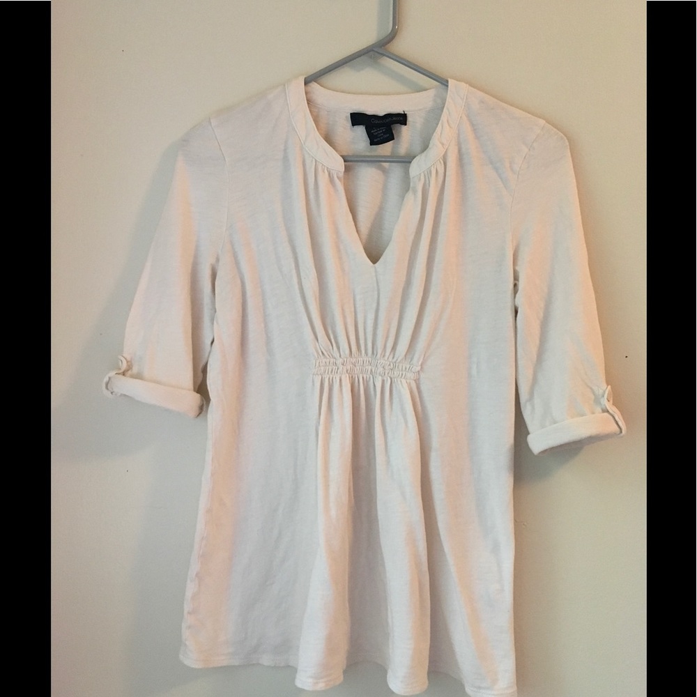 Cream 3/4 sleeve top