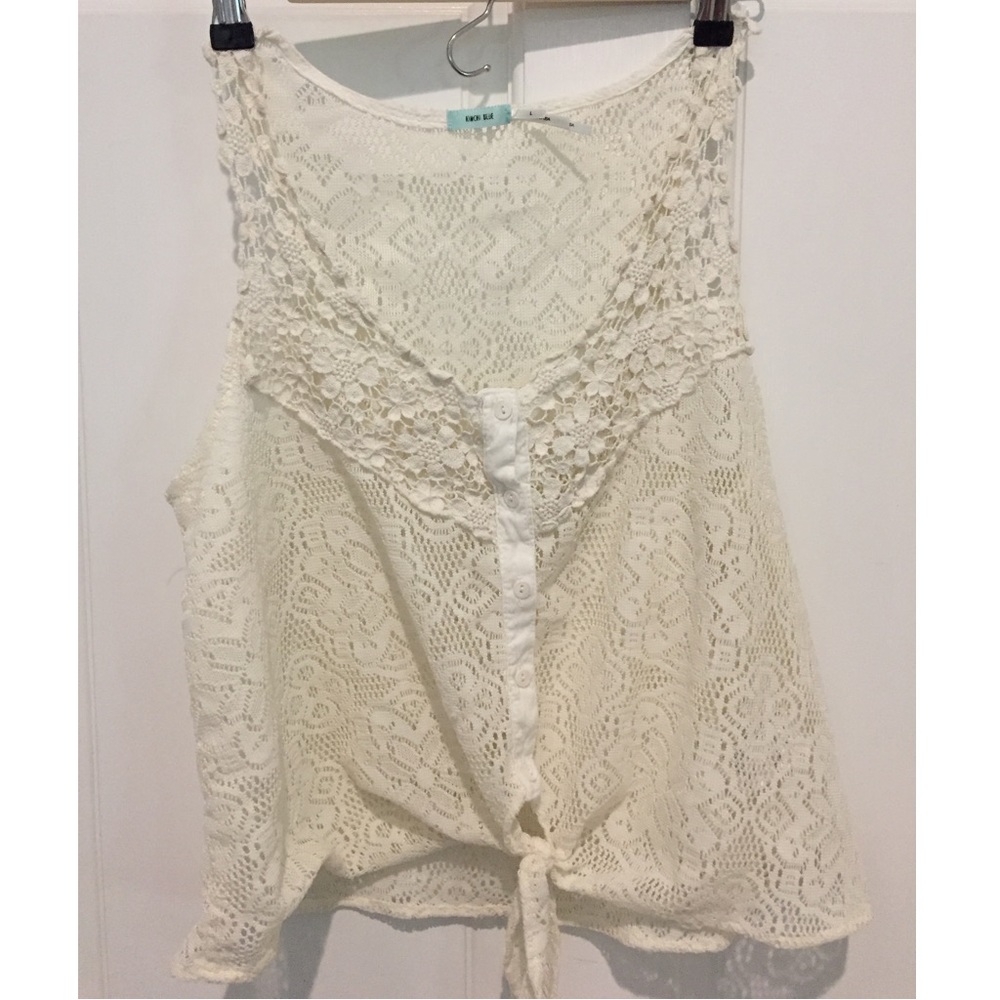 Urban outfitters cream colored flowery blouse