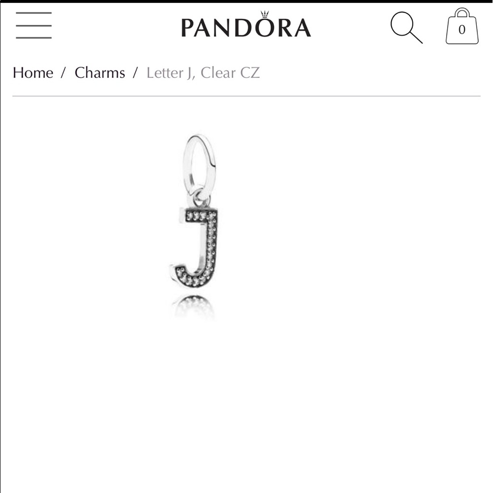 J Pandora charm