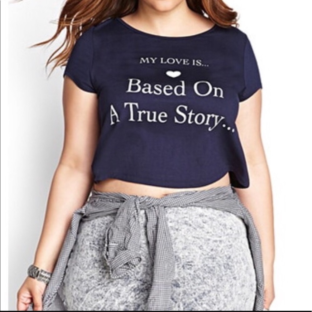 Forever21  Blue graphic cropped tee✨🦋