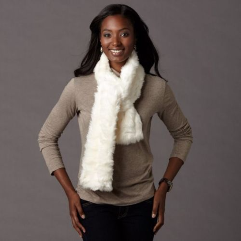 Fossil Isa Ivory Fur Scarf