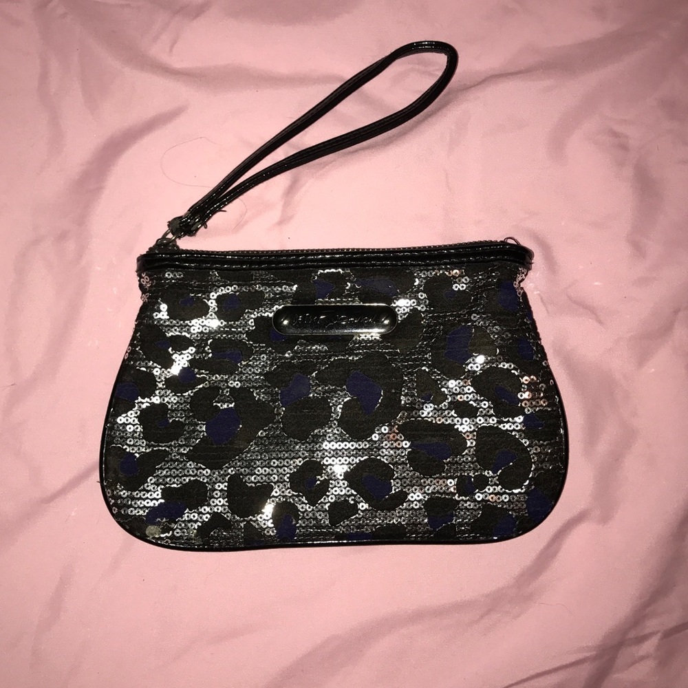 Betsey Johnson leopard wristlet