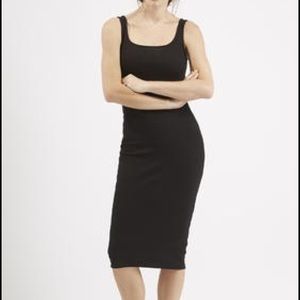 Topshop black midi dress