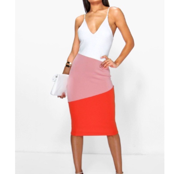Boohoo Dresses & Skirts - Strappy Color Block Midi Dress