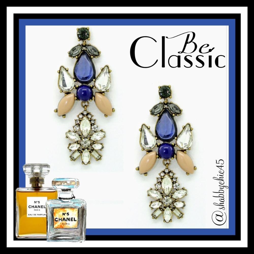 Blue Drop Statement Earrings