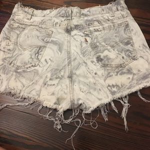 High waisted distressed shorts