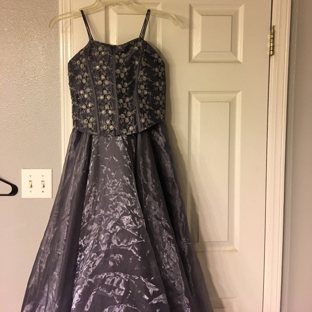 GRAY FORMAL GIRLS DRESS
