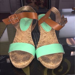 Cork wedges with real straps