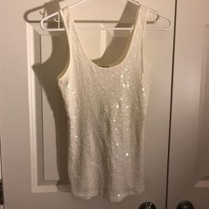 Express white sequins Tank