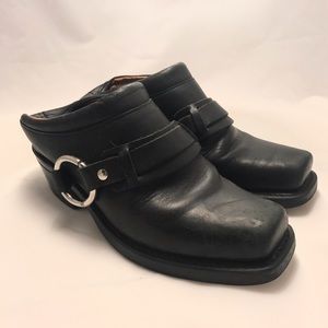 FRYE Belted Harness Mules - Leather Motorcycle
