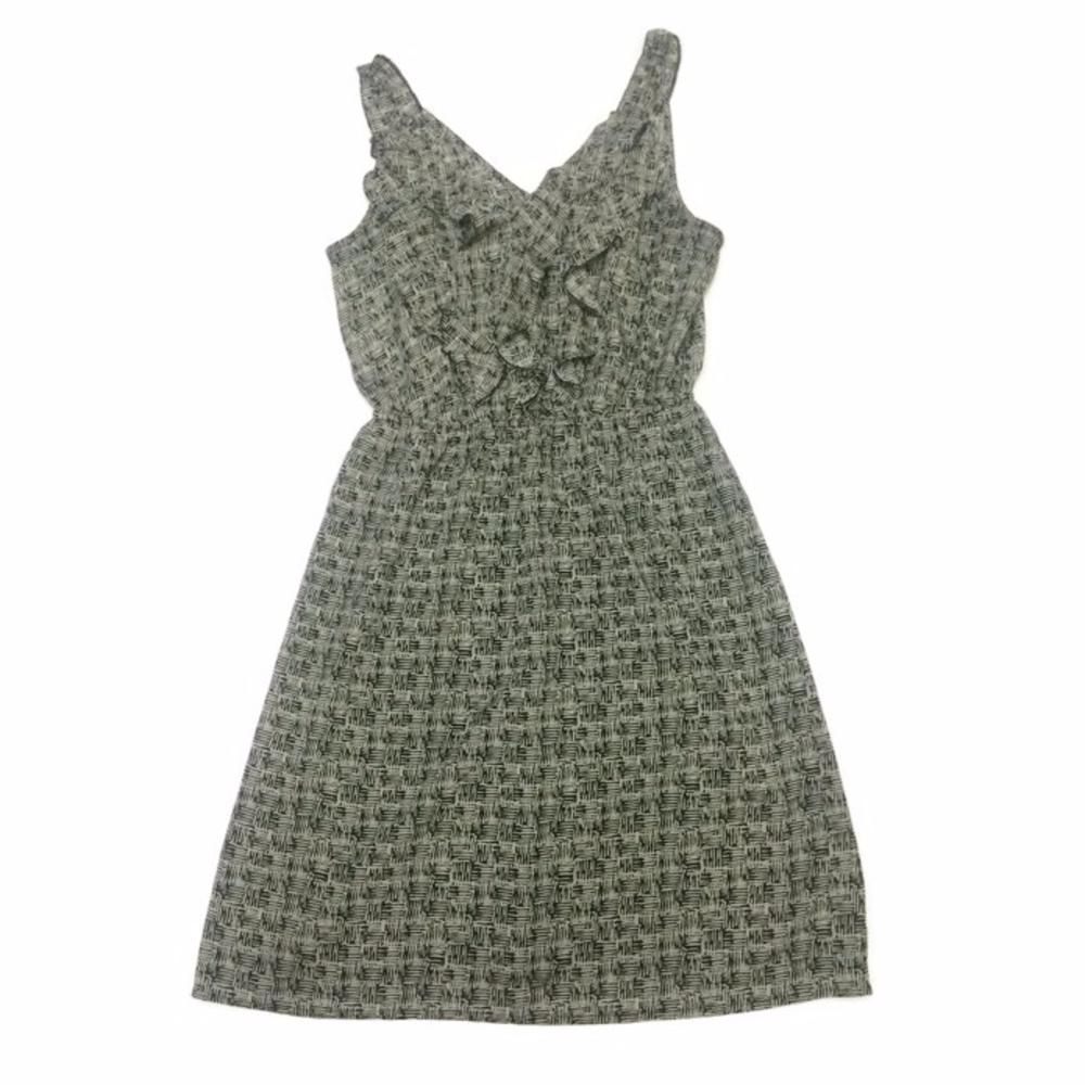 Target Black Gray Ruffle Sleeveless Dress Sz S