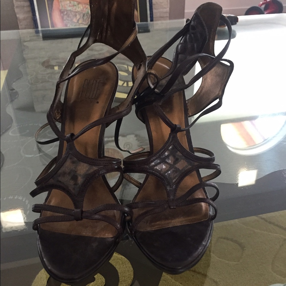 Black and brown heels