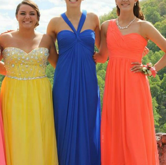 Blue Chiffon Prom or Formal Dress - Picture 4 of 4