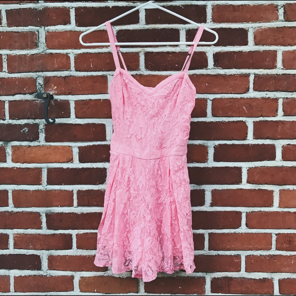 lace pink romper