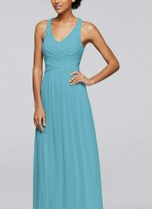 David's Bridal long dress with crisscross back