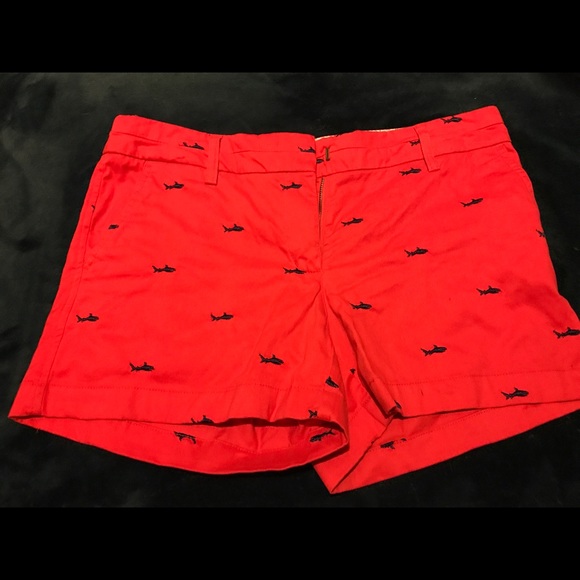 Womens British Khaki Red Shark Shorts 